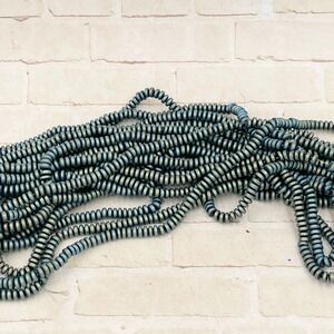 Matte Blue Green Hematite Rondelle Frosted Spacer Jewelry Making Supplies